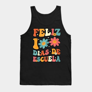 Spanish Teacher Kids Retro Groovy 100 Tank Top